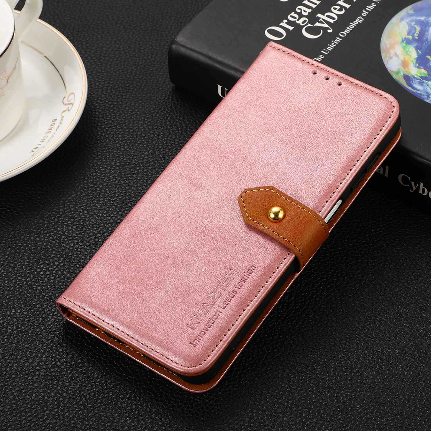 KHAZNEH For Xiaomi Redmi Note 13R Pro 5G Leather Case Wallet Cover Cowhide Texture - Rose Gold KHAZNEH For Xiaomi Redmi Note 13R Pro 5G Leather Case Wallet Cover Cowhide Texture - Rose Gold